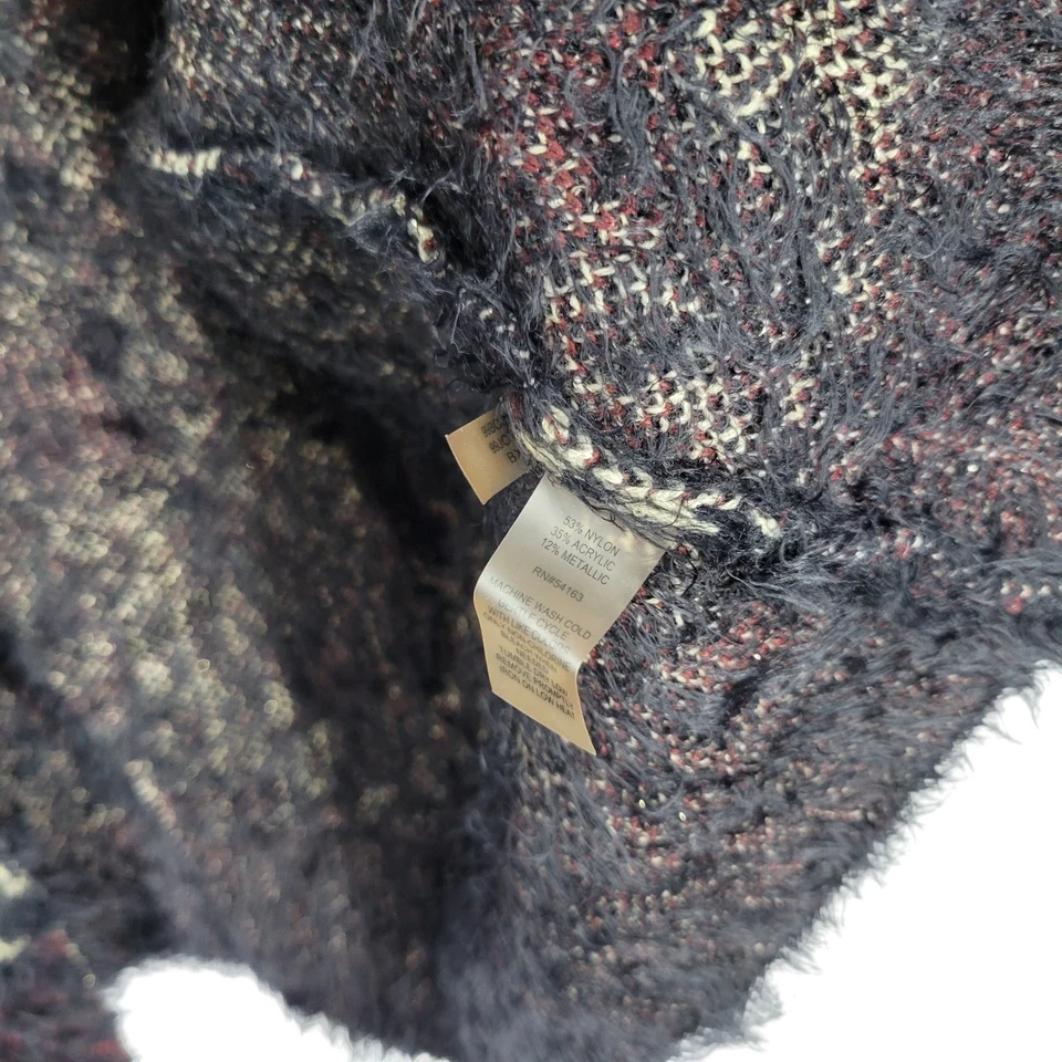 Cárdigan Damasco Tejido Difuso Declaración Cuello Piel Sintética Y2K Grunge Barroco M Foto 3 de 4