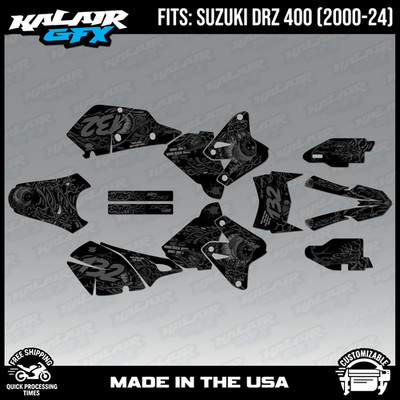 Graphics kit for Suzuki DRZ400 SM, S and E (2000-2024) Core Series - Smoke