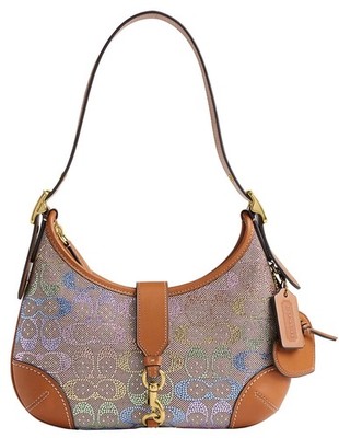 COACH Originals Hamptons Medium Rainbow Crystal Signature Jacquard Hobo Bag NWT