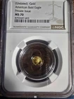 Undated Gold American Bald Eagle Private Issue  Ms70