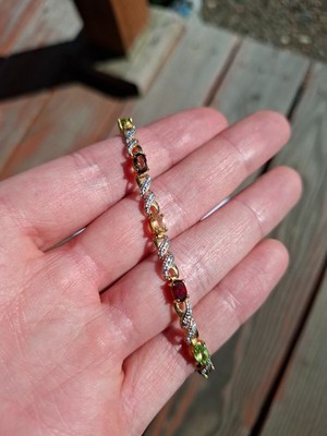 Ross-Simons Gold Vermeil Multi Gem Bracelet 925 Sterling RS X Link