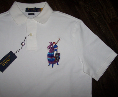NWT Polo Ralph Lauren Solid White FORTNITE LLAMA Shirt Men's Classic Fit S