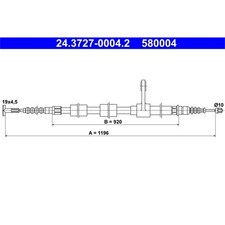 ATE HANDBREMSSEIL 1196mm passend für ALFA ROMEO 156 GT | 24.3727-0004.2
