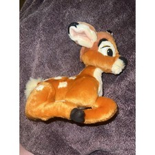 Disney World Original Authentic Soft Bambi Plush 13" fuzzy tail embroidered eyes