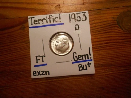 1953D Roosevelt Dime Gem BU+ TERRIFIC!!! Full Torch!!! BEAUTY+++++++