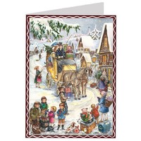 "Postkarten-Adventskalender \"Hurra Die Kutsche Kommt\" Papier Kalender Weihnachten"