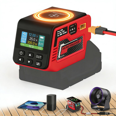 DC 2 30V Voltage Regulator Compatible with Milwaukee 18V Battery, 300W Output