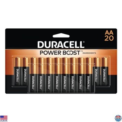 Duracell Coppertop AA Batteries - 20 Count, Power Boost, Long-lasting Alkaline