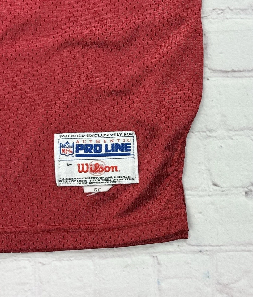 100% аутентичная винтажная футболка Jerry Rice Wilson 49ers профессиональная линия размер 50 XL мужская - Изображение 2 из 4