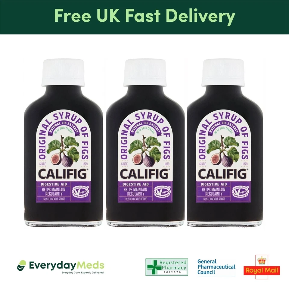 EVERYDAYMEDS 3 x Califig Syrup Of Figs 100ml Natural Laxative Digestive Health Pack