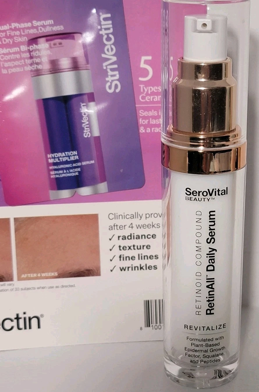 SeroVital RetinAll Daily Serum Retinoid Compound-Revitalize-Peptides 1.0oz New
