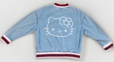 Hello Kitty and friends girls denim jacket MEDIUM 7/8 BLUE FLEECE LINED NEW