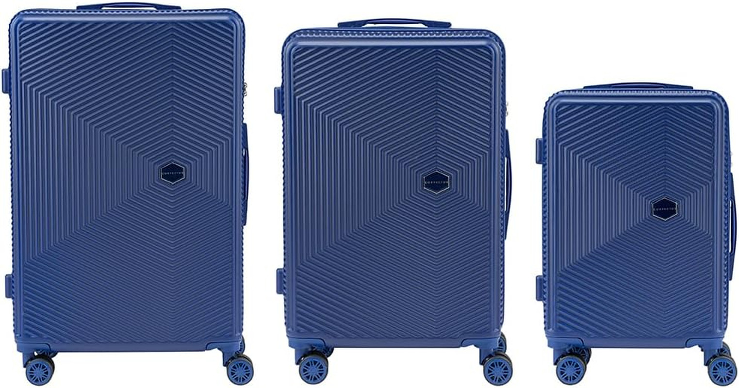 Set 3 Trolley Da Viaggio, Valigie Rigide in Tre Dimensioni Con Ruote Girevoli a