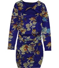 GUESS Womens Twisted Keyhole Bodycon Dress, Blue, X-Small