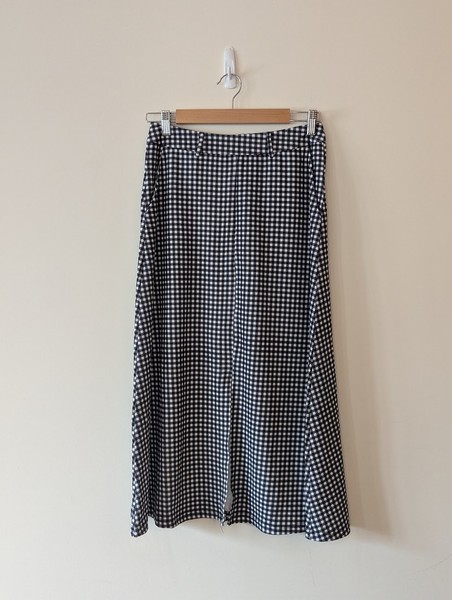 Valleygirl black and white gingham midi circle skirt size S