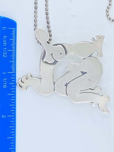 SENUFA SALLEY CHIMAYO 96 STERLING SILVER CAFE AU LAIT PENDANT BALL CHAIN NECKLCE - Picture 6 of 17