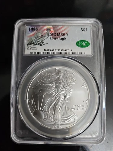 1995 Silver Eagle S$1 CAC MS69
