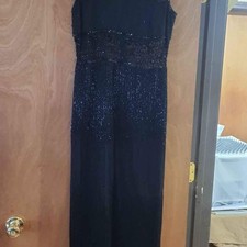 Beaded Black Party Dress full length s/m