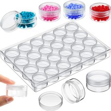 Blulu 30 Grids Bead Organizer Containers 1.5 x 0.8 Inch, transparent