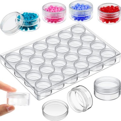 Blulu 30 Grids Bead Organizer Containers 1.5 x 0.8 Inch, transparent 