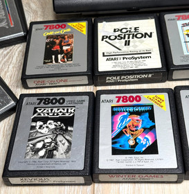 Atari 7800 Console TESTED WORKING + 8 games Lot Bundle with controllers +manuals