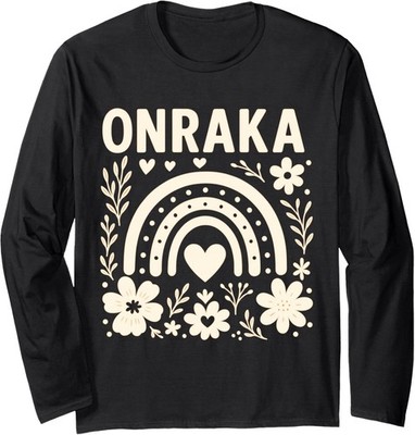 Onraka Bright Orange Rainbow Spirit Design Long Sleeve T-Shirt