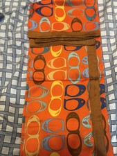 Women  s Silk Satin Rectangle Scarf Multicolor Logo Print Designer Theme