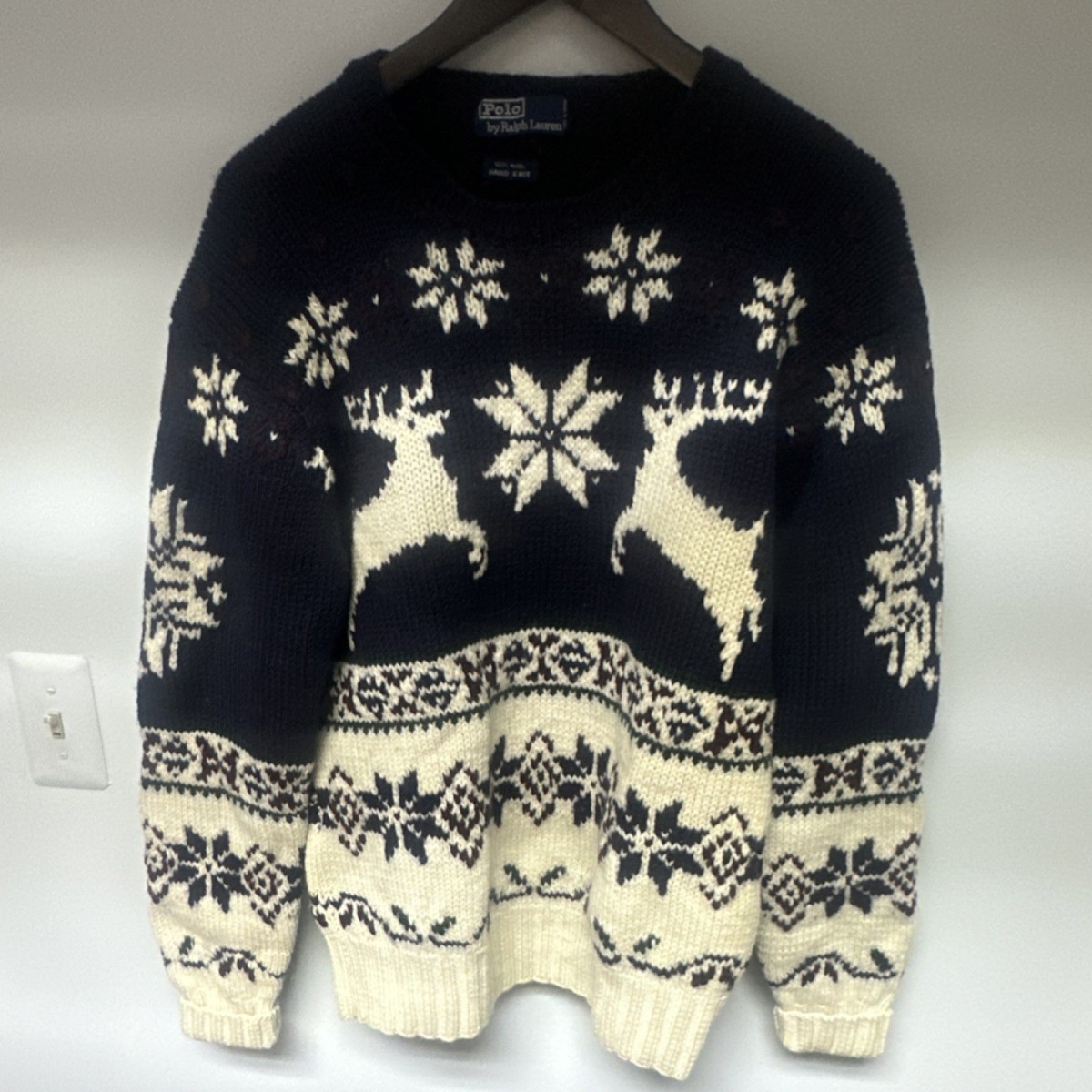 Polo Ralph Lauren Men’s M Wool Hand Knit Fair Isle Crewneck Pullover Sweater