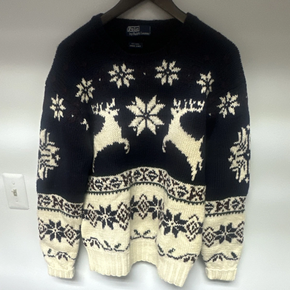 ニット/セーター L 90s LAUREN EXCLUSIVE HAND KNIT HOODIE Ralph Lauren Hand Knit In Men's Sweaters for sale - eBay