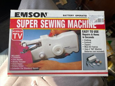 Vintage Emson Super Nähmaschine. Batteriebetrieben Tragbar. Sehr guter Zustand..funktioniert.