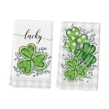 Lucky Shamrock Eucalyptus St. Patrick's Day Kitchen Towels Dish Towels, 18x26