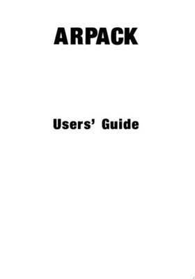 ARPACK Users' Guide: Solution of Large-Scale Eigenvalue - Paperback / softback N