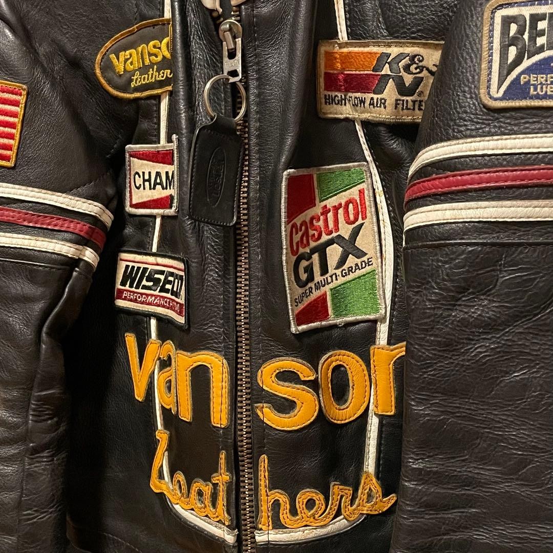Star Rider Text Rare Black VANSON One Star Leather Rider's Jacket #0928 | eBay