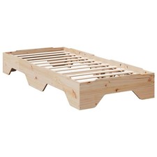 Bed Frame No Mattress Stackable Bedrom Bed Base Bedstead Solid Wood vidaXL
