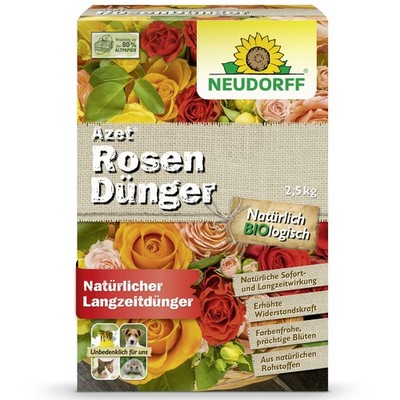 NEUDORFF Azet RosenDünger 2,5 kg organischer Rosen Dünger Stauden Blumen Rose