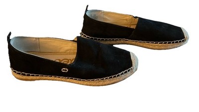 Sam Edelman Khloe Slip-On Espadrilles Women s Suede Flats Shoes Black Size 7.5M