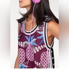 ADIDAS/FARM RIO COLLAB PINEAPPLE POLKA DOTS ATHLEISURE TROPICAL TANK DRESS