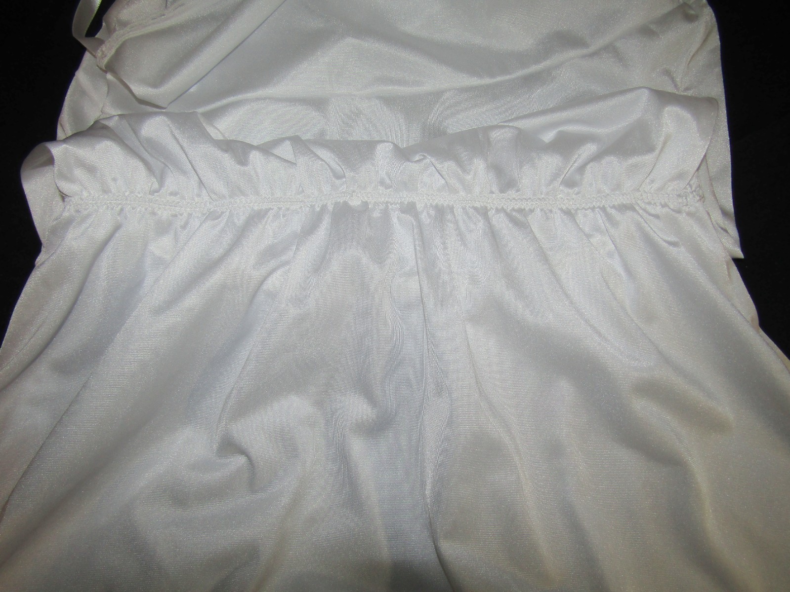 Custom Satin Nylon Teddy Romper Step in White lace Sz 42B 9 panty playsuit