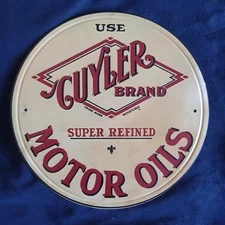 Cuyler Oil Gas Metal Sign 8" Round Man Cave Garage Bar Gas Station Wall Art Auto