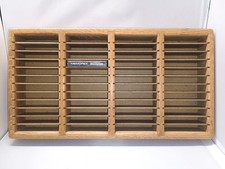 Vintage WOODEN CASSETTE STORAGE CASE/WALL RACK holds 48 tapes EX not Napa Valley