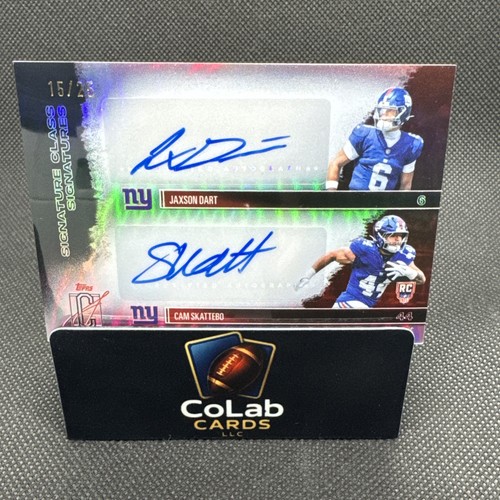 2025 Topps Signature Class Jaxson Dart Cam Skattebo #SCDS-DS RC Dual Auto /25