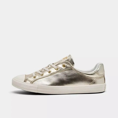 NEW Converse Chuck Taylor Dainty Lucky Ox Gold Metallic A15448C