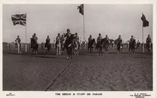 PC SUDAN THE SIRDAR AND STAFF ON PARADE REAL PHOTO POSTCARD (b63057)