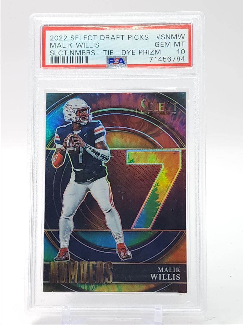 Malik Willis Panini Select Draft Picks Select Numbers #SNMW Tie-Dye Prizm
