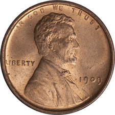1909 Lincoln Wheat Cent  Uncirculated - Red