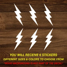 Set of 6 Lightning bolt Shape Version 2 Vinyl Decal shape symbol Sticker