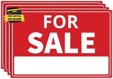 4PC for Sale Sign Car, 12 Inches by 8 Inches - 20 Mil Polystyrene Plastic - Car