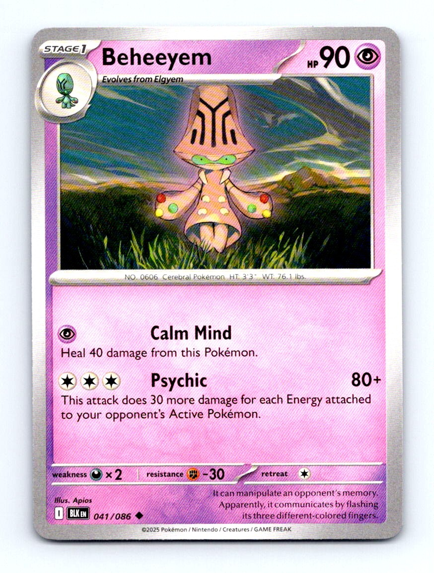 #41 2025 Pokemon Black Bolt Beheeyem BASE