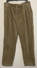 Vintage Polo Ralph Lauren Corduroy Andrew Pants Men 38x32 Brown Pleated Trousers