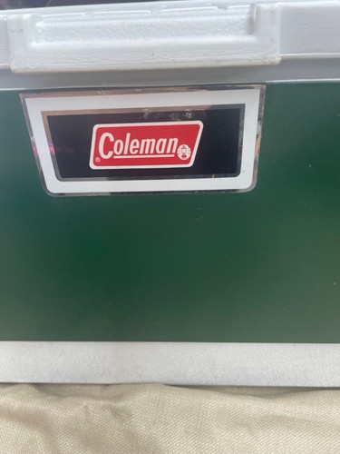 Large Coleman Green White Cooler Ice Chest 21" x 12 " x 13" tall vintage - Picture 2 of 21
